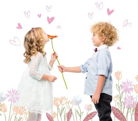 Kinder mit Pusteblumen Pusteblumen